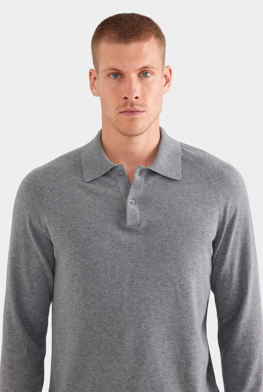 Heather Gray Raglan Polo