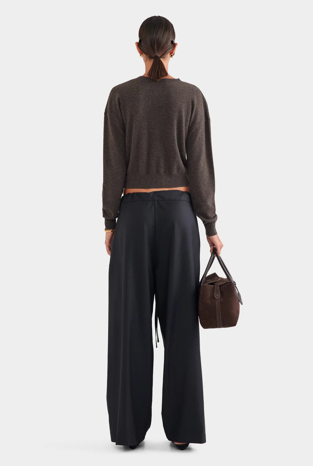 Cropped Espresso Cardigan