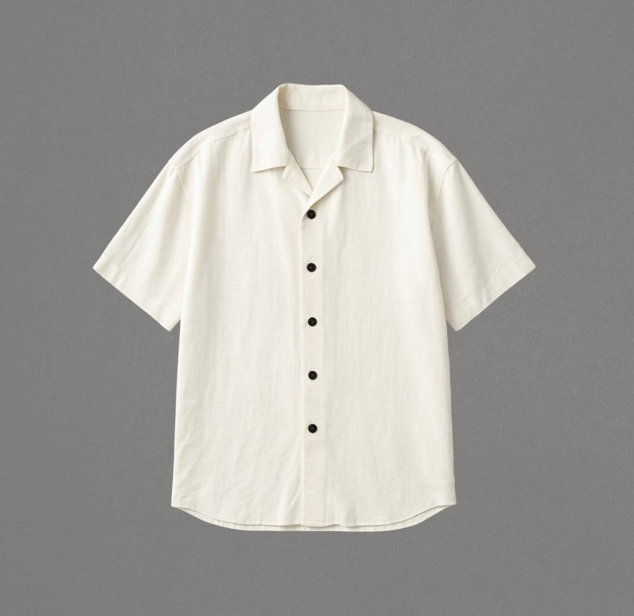 Riviera Camp Collar Linen Shirt | Cream Ivory