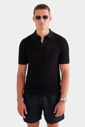 Textured Black Polo