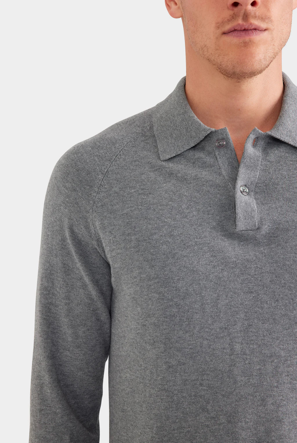 Heather Gray Raglan Polo