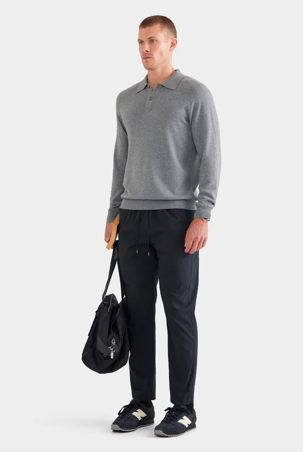 Heather Gray Raglan Polo