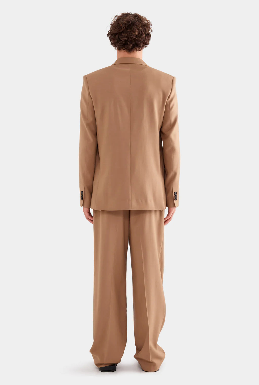 Double-Breasted Camel Blazer