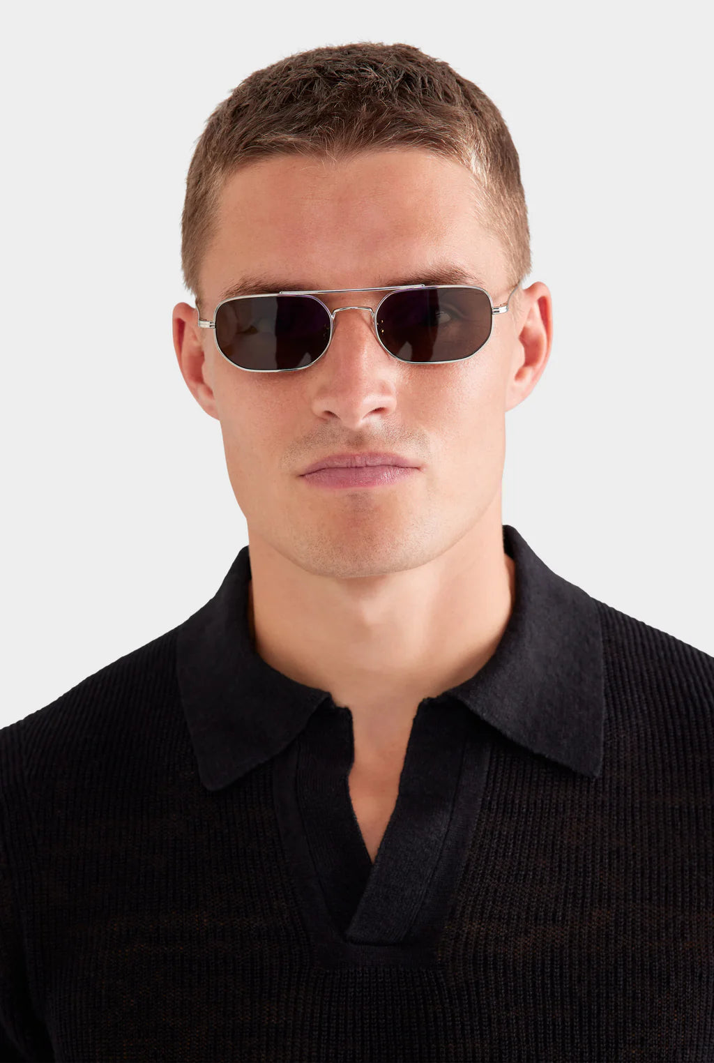 Textured Black Polo