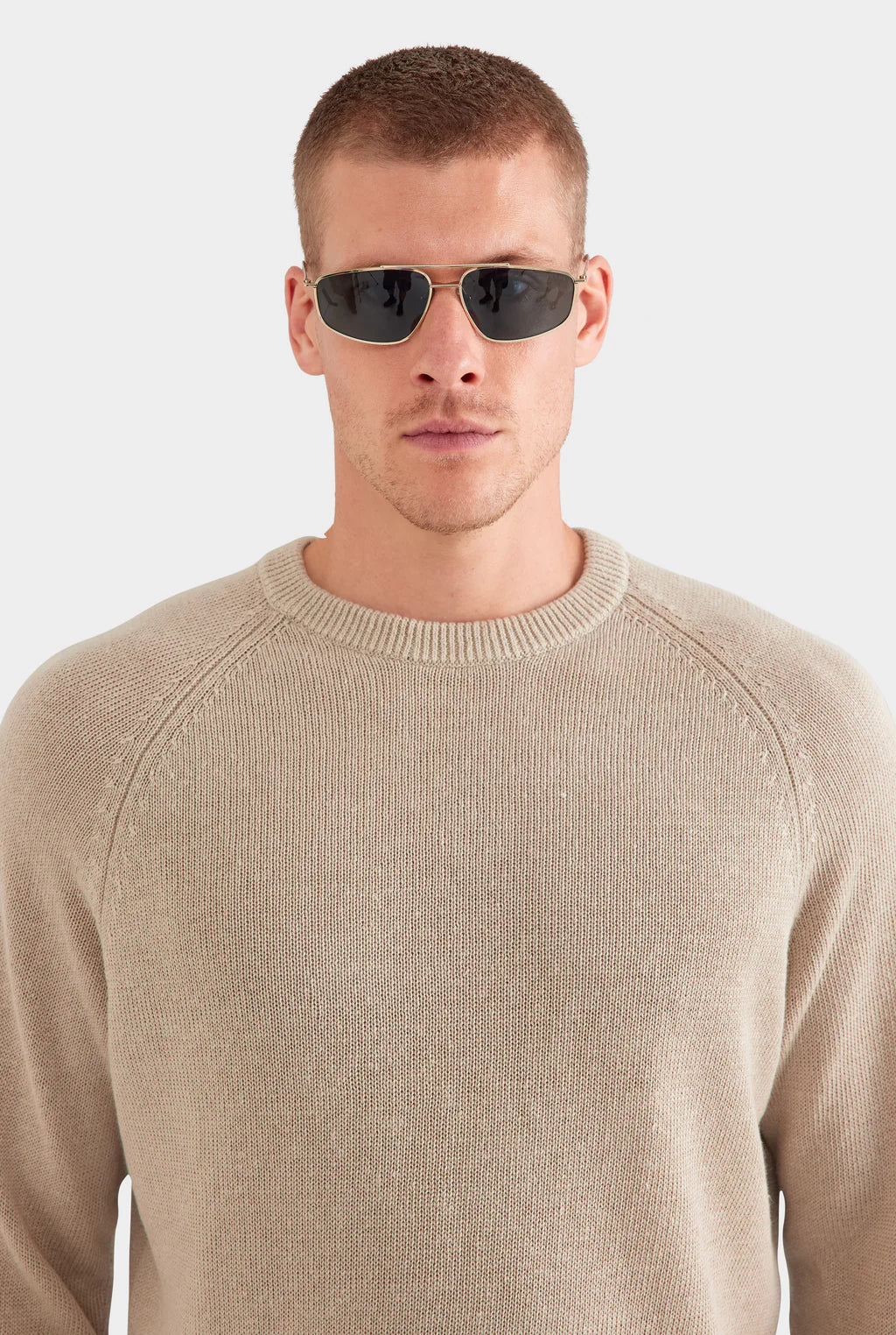 Oatmeal Ribbed Crewneck