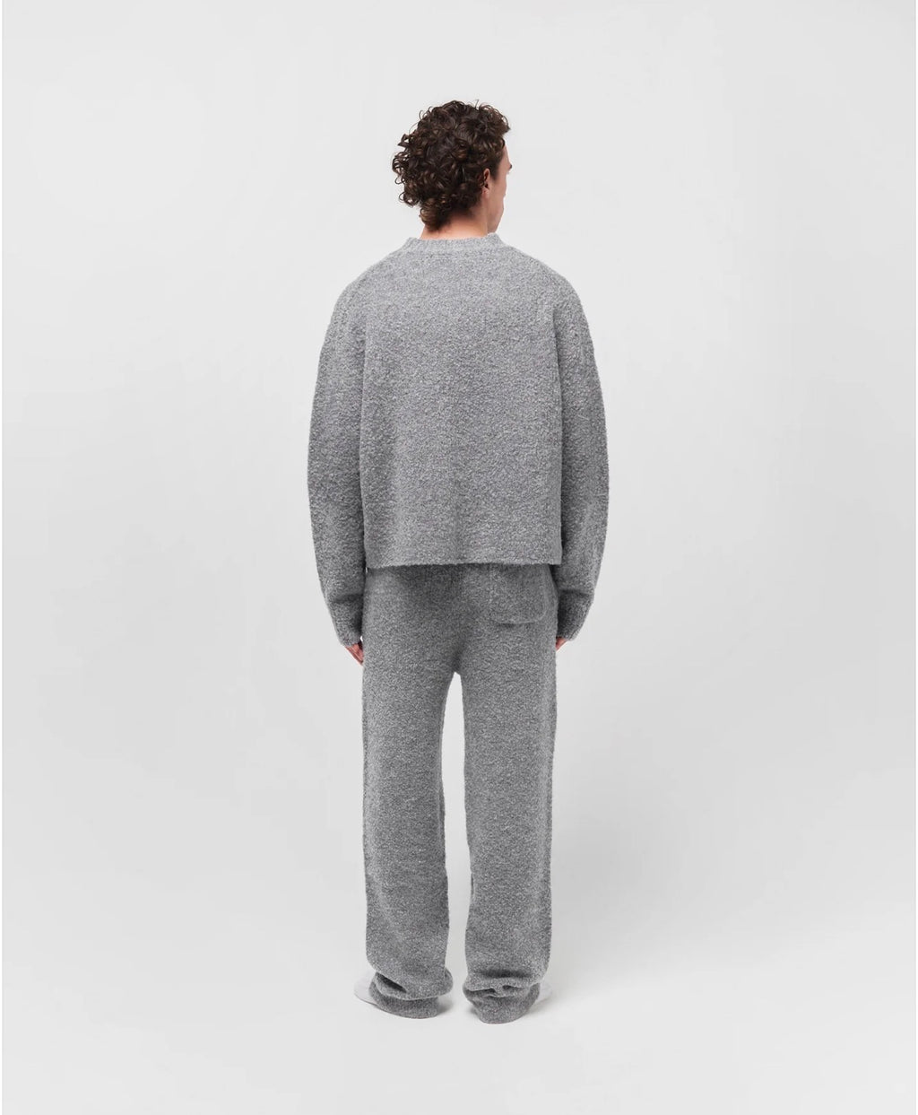 Mohair-Blend Boxy Knit | Heather Grey