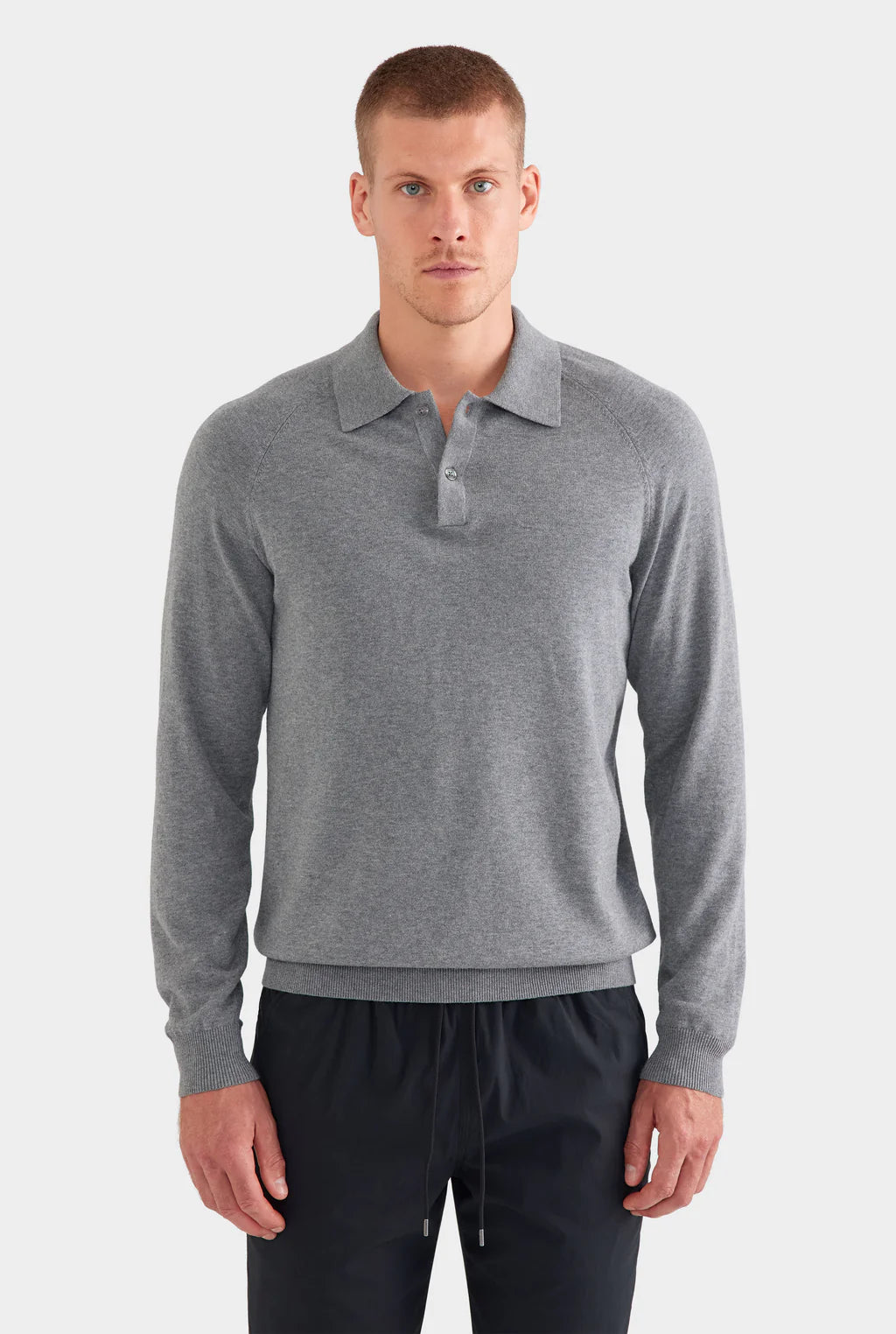 Heather Gray Raglan Polo