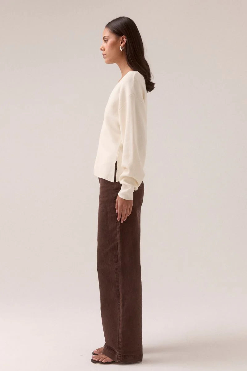 KNIT CARDI-CHALK